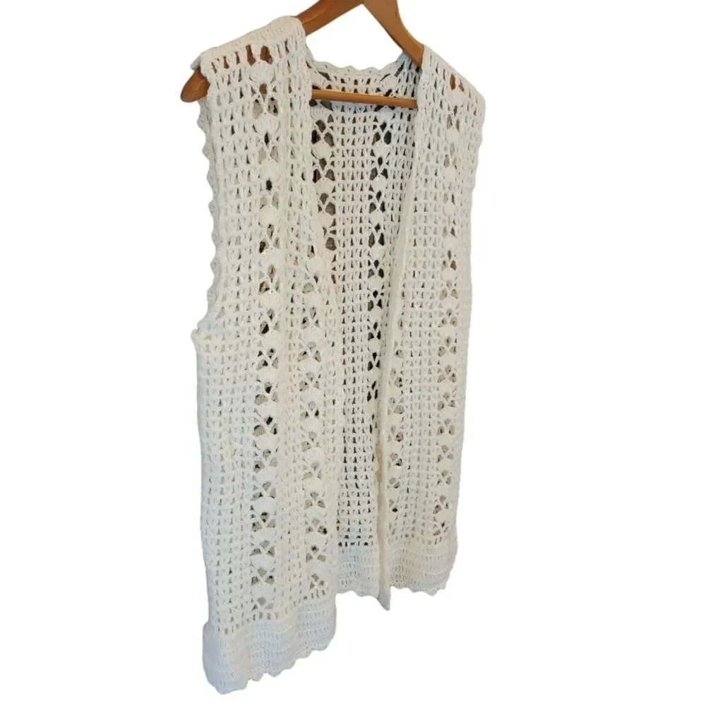 Vintage Handmade Knitted/Crochet Cardigan/Vest